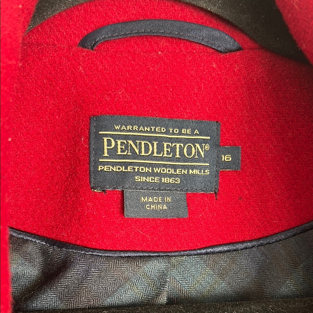 Pendleton Elegant Red Double-Breasted Women's Coa… - image 2
